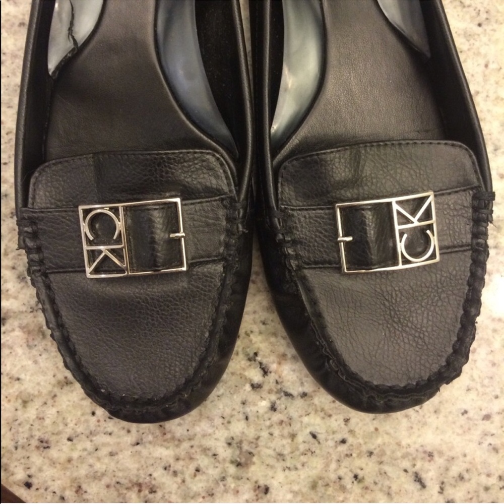 Black Calvin Klein loafers